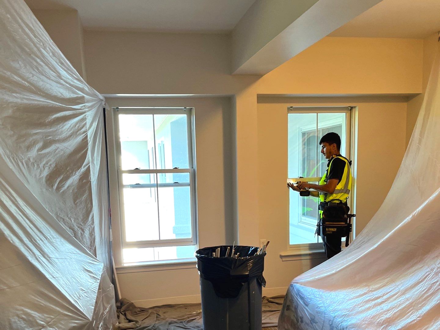 WJR Pro Services installation crew member at work